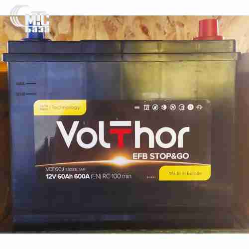Аккумулятор VolThor 6Ст-60 АзЕ  Asia  EFB Stop&Go  JIS 512260   EN 600 А 230x173x220 мм 